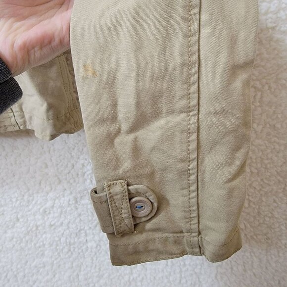American Eagle Outfitters Jacket Button up Womens Small Tan 100% Cotton Pockets - Picture 7 of 10